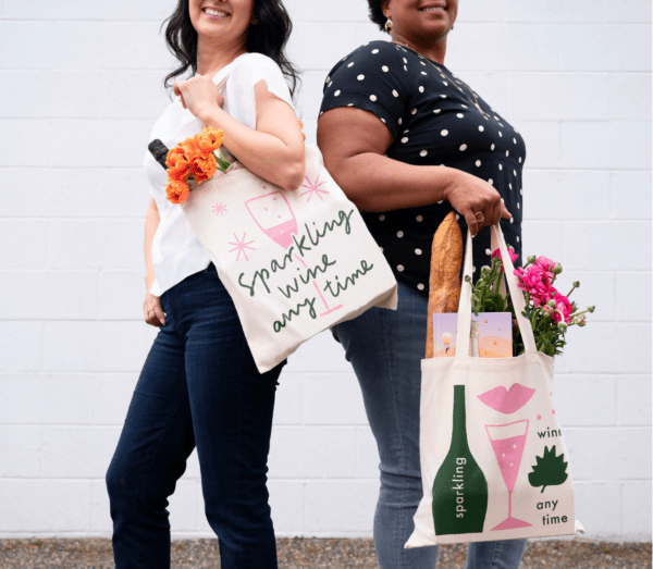 Sparkling Wine Anytime Tote Bags